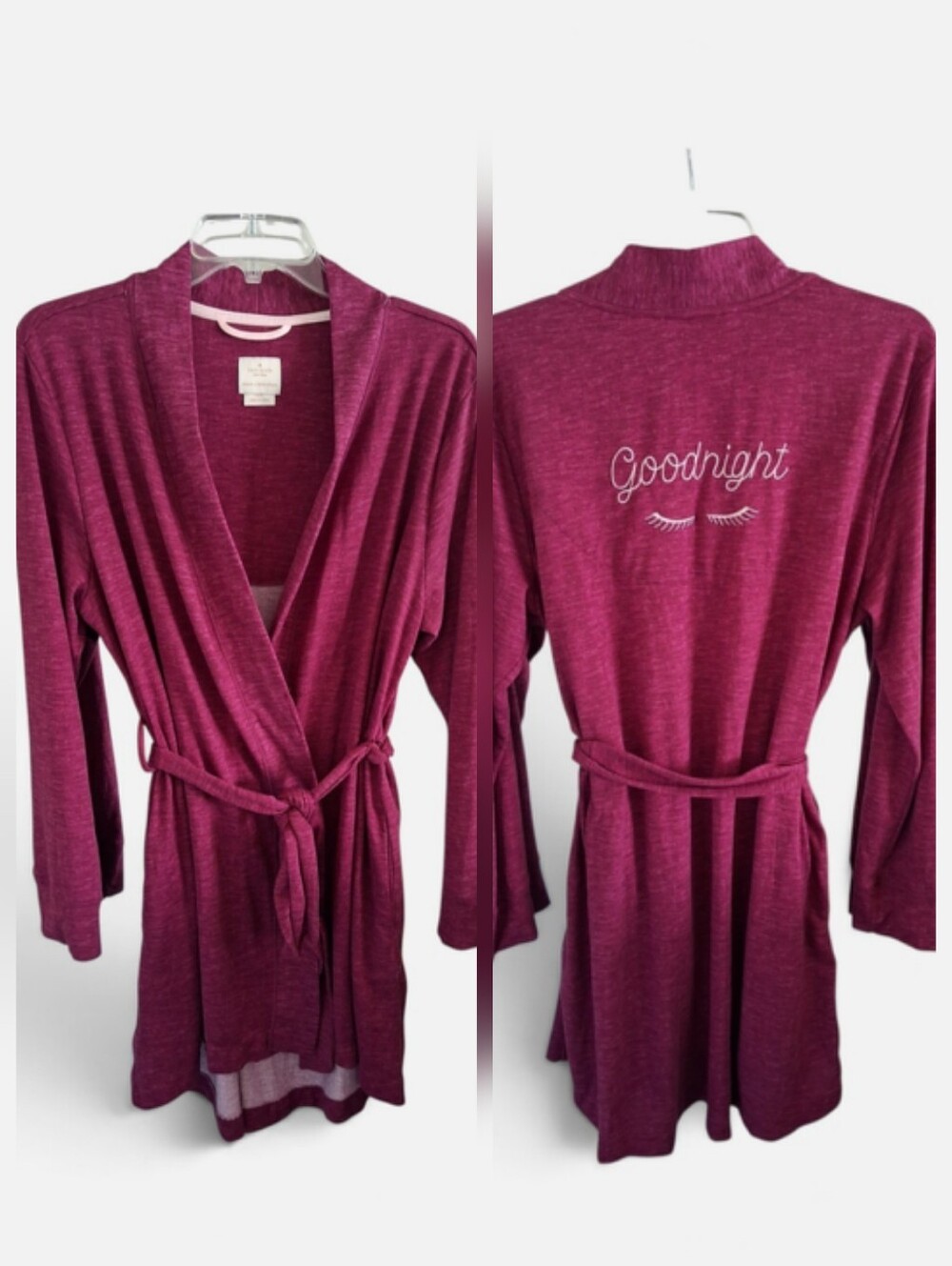 Kate Spade Intimates Burgundy "Goodnight" Soft Knit Robe ** Size Medium